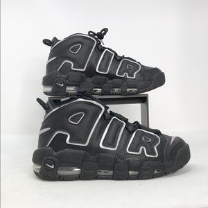 Nike Air More Uptempo Black Metallic Silver DQ0839-001 Women’s Sneakers - Size 7